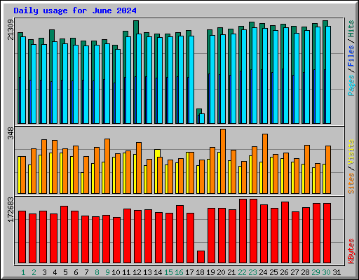 Daily usage for June 2024