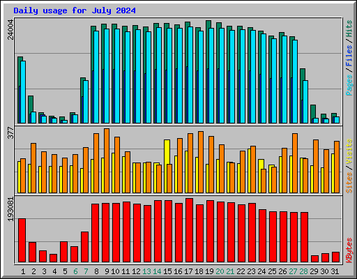 Daily usage for July 2024