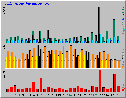 Daily usage for August 2024