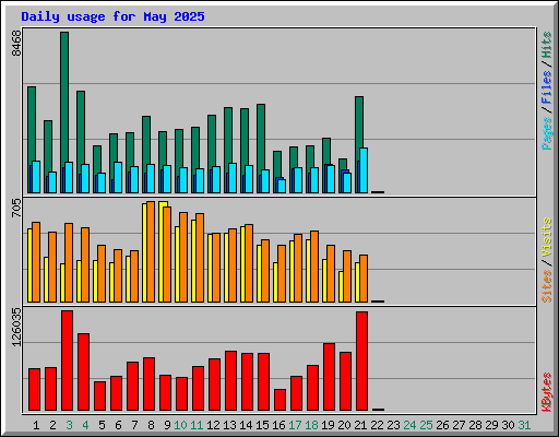 Daily usage for May 2025