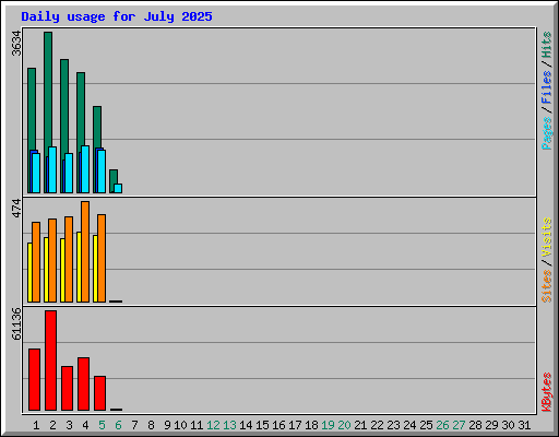Daily usage for July 2025