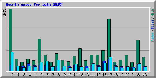 Hourly usage for July 2025