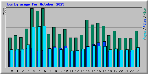 Hourly usage for October 2025